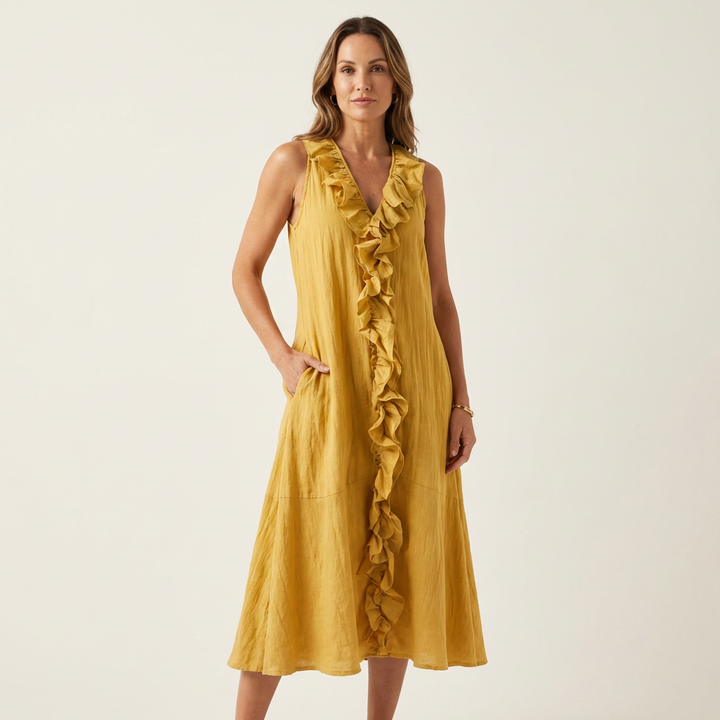 Maxi Leinenkleid ohne Ärmel
