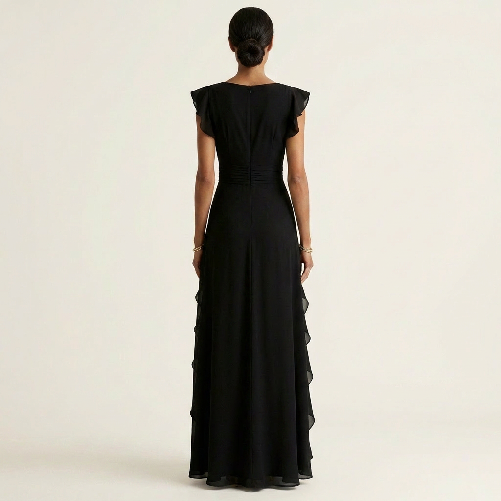 Maxikleid mit tiefem V-Ausschnitt