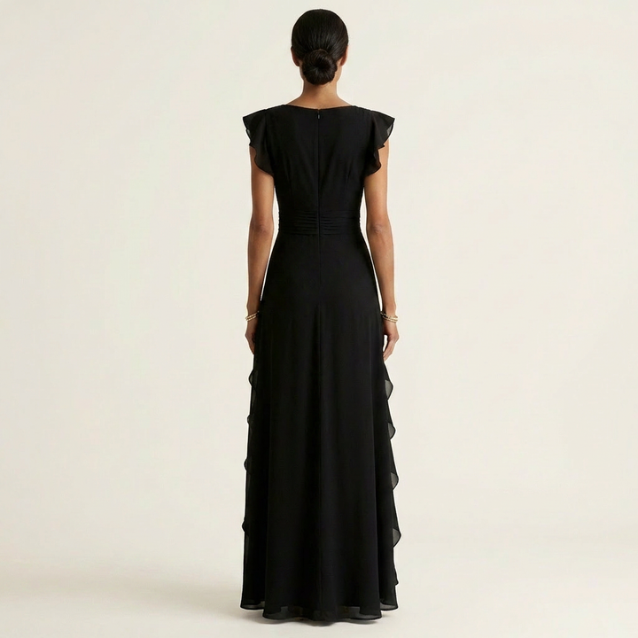 Maxikleid mit tiefem V-Ausschnitt