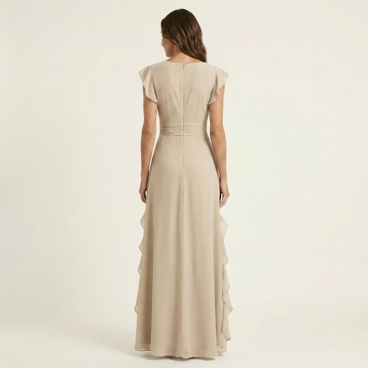 Maxikleid mit tiefem V-Ausschnitt