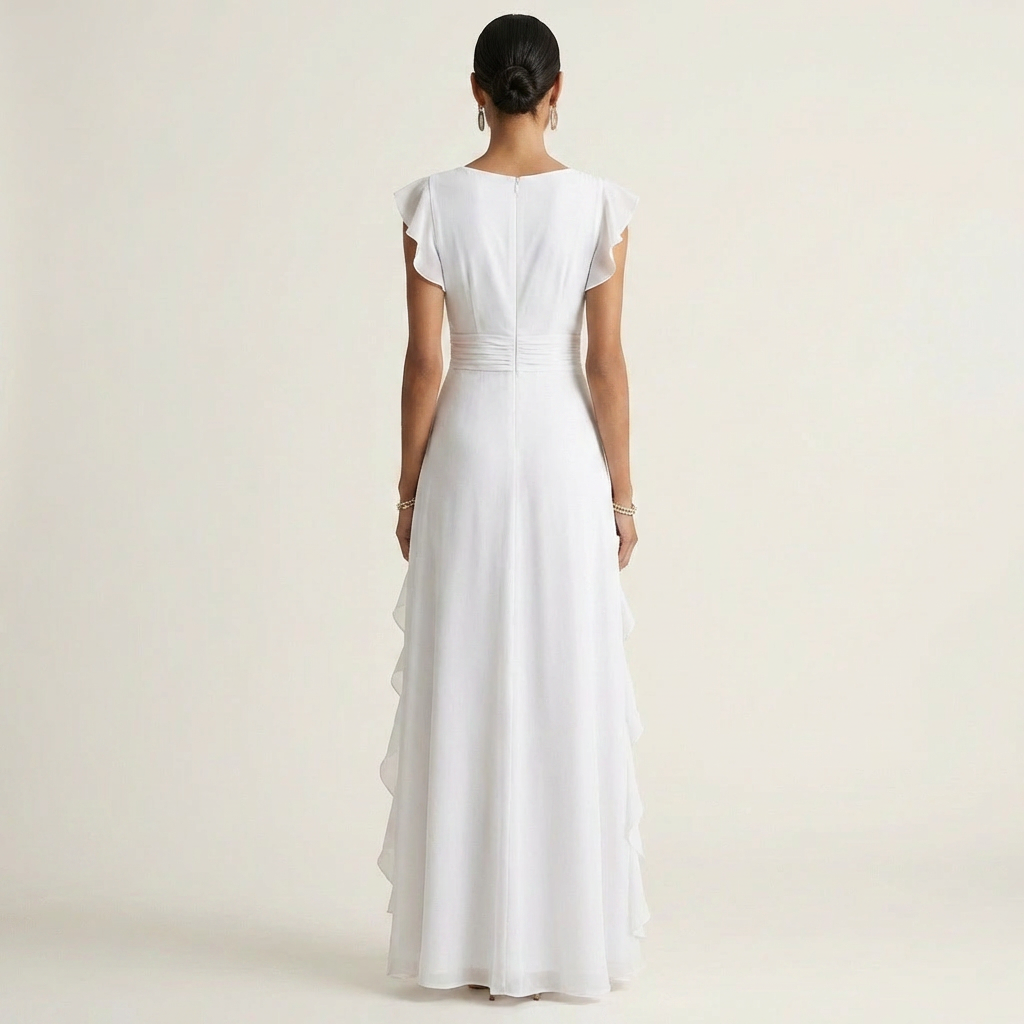 Maxikleid mit tiefem V-Ausschnitt