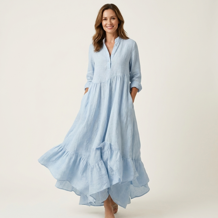 Maxikleid mit Stehkragen