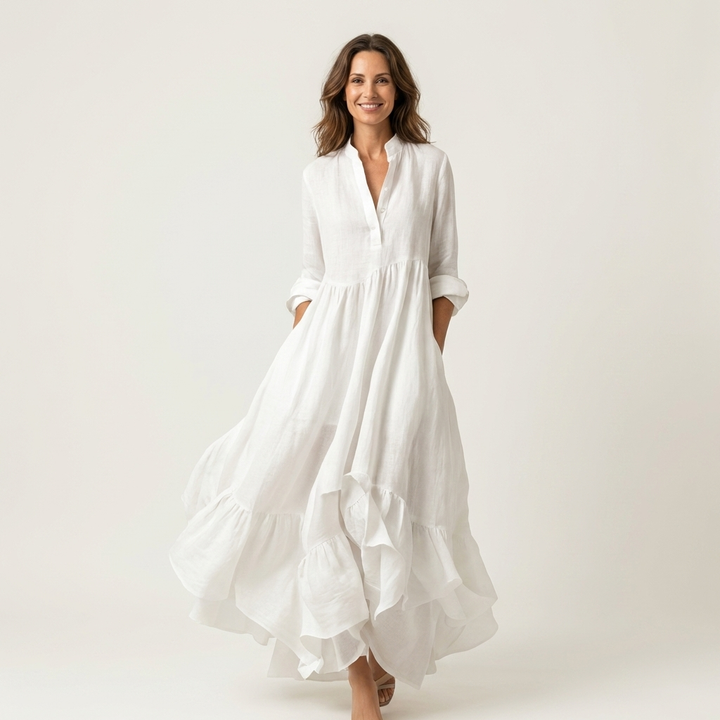 Maxikleid mit Stehkragen