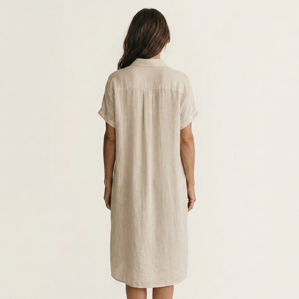 Hylkje Midi-Blusekleid mit umgeschlagenen Ärmeln