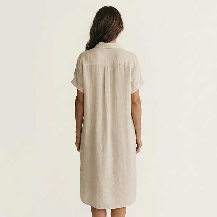 Hylkje Midi-Blusekleid mit umgeschlagenen Ärmeln