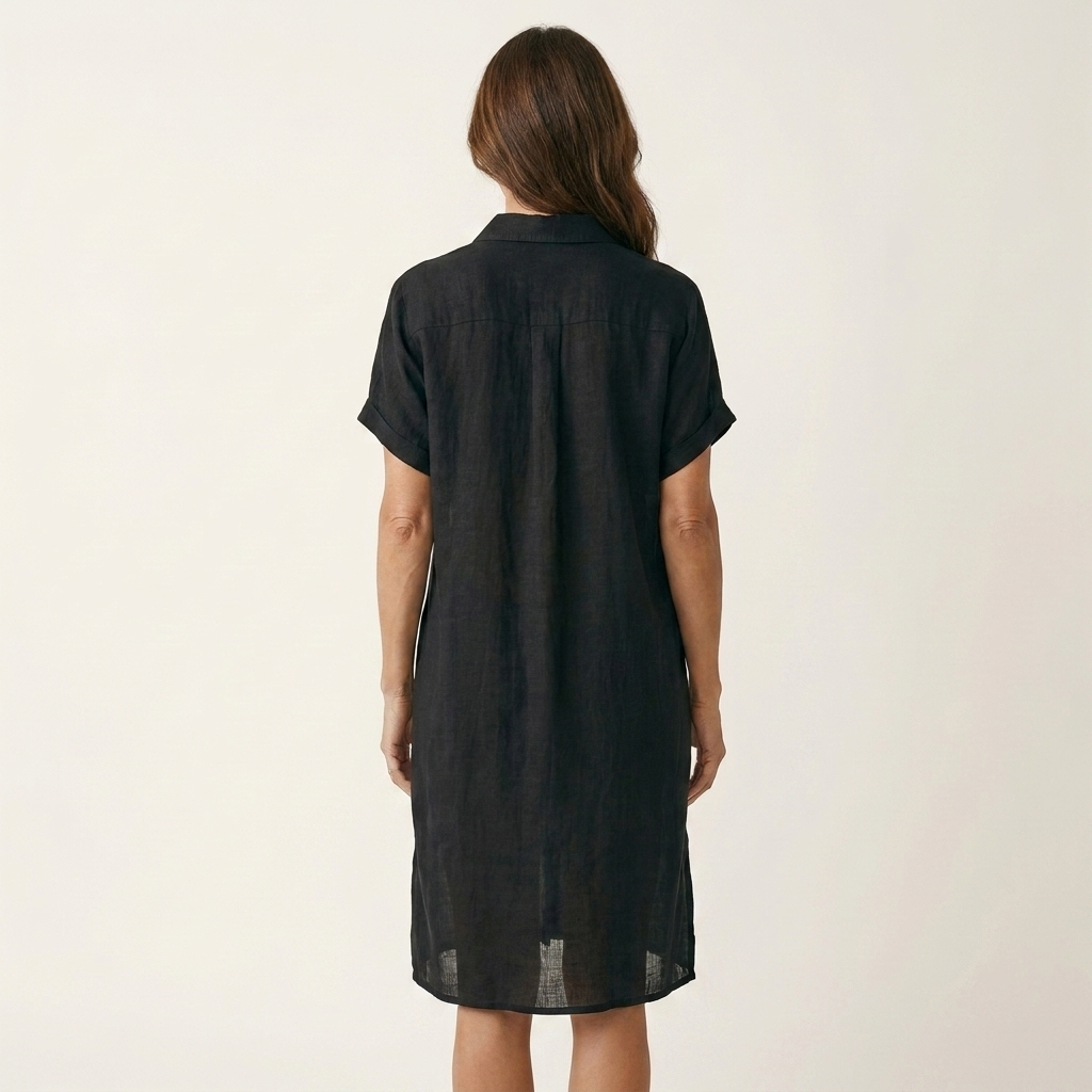 Hylkje Midi-Blusekleid mit umgeschlagenen Ärmeln