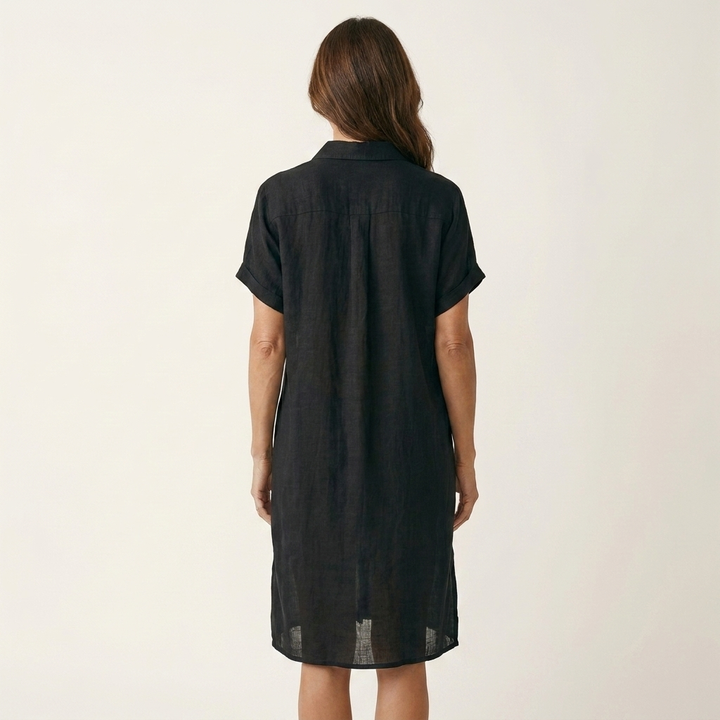 Hylkje Midi-Blusekleid mit umgeschlagenen Ärmeln