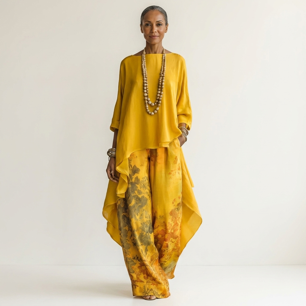 Berber zweiteiliges Set mit asymmetrischer Tunika