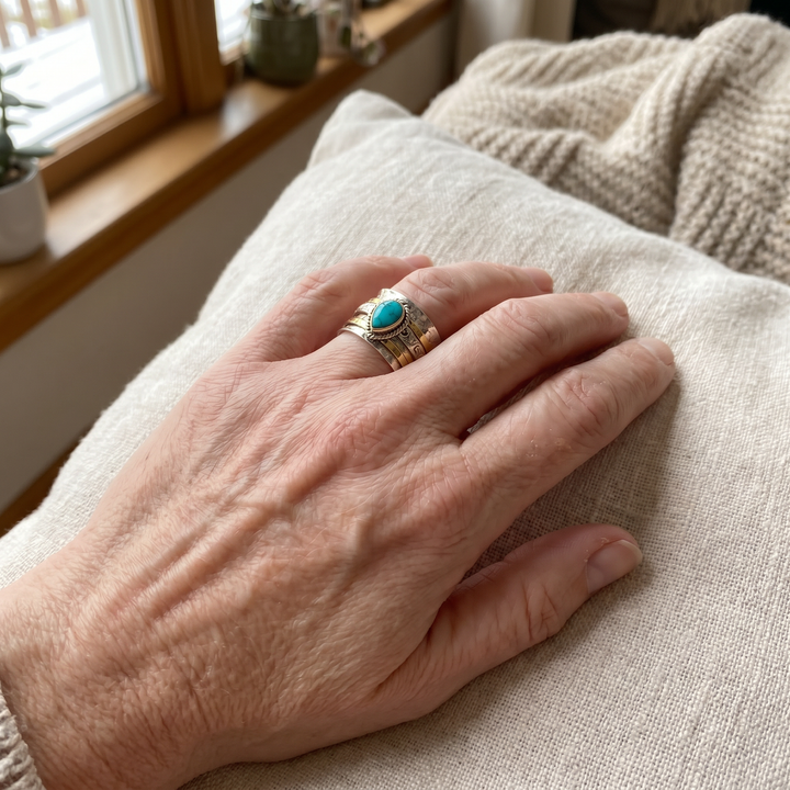 Azzurra™ - Statement-Ring mit Ovalem Türkis