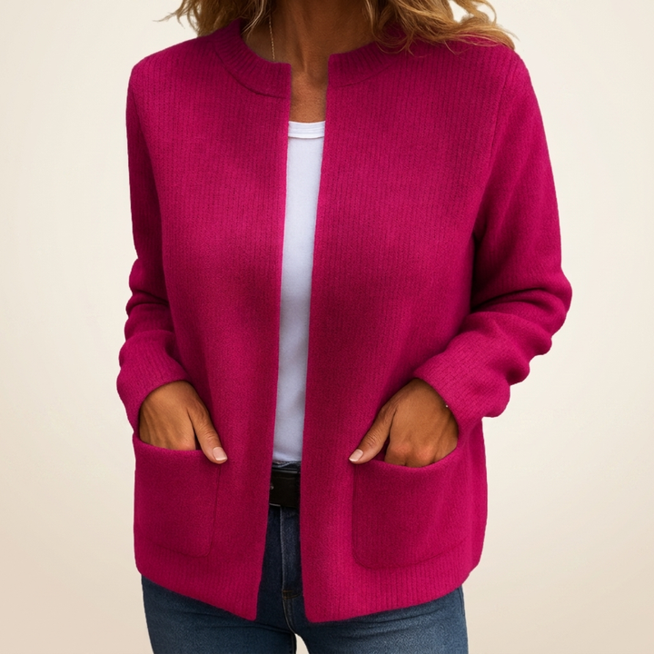 Vreni | Warme Strickjacke mit Reissverschluss und Taschen
