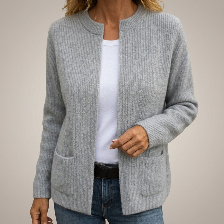 Vreni | Warme Strickjacke mit Reissverschluss und Taschen