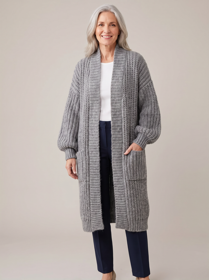 Lenie | Langes Vest mit Taschen