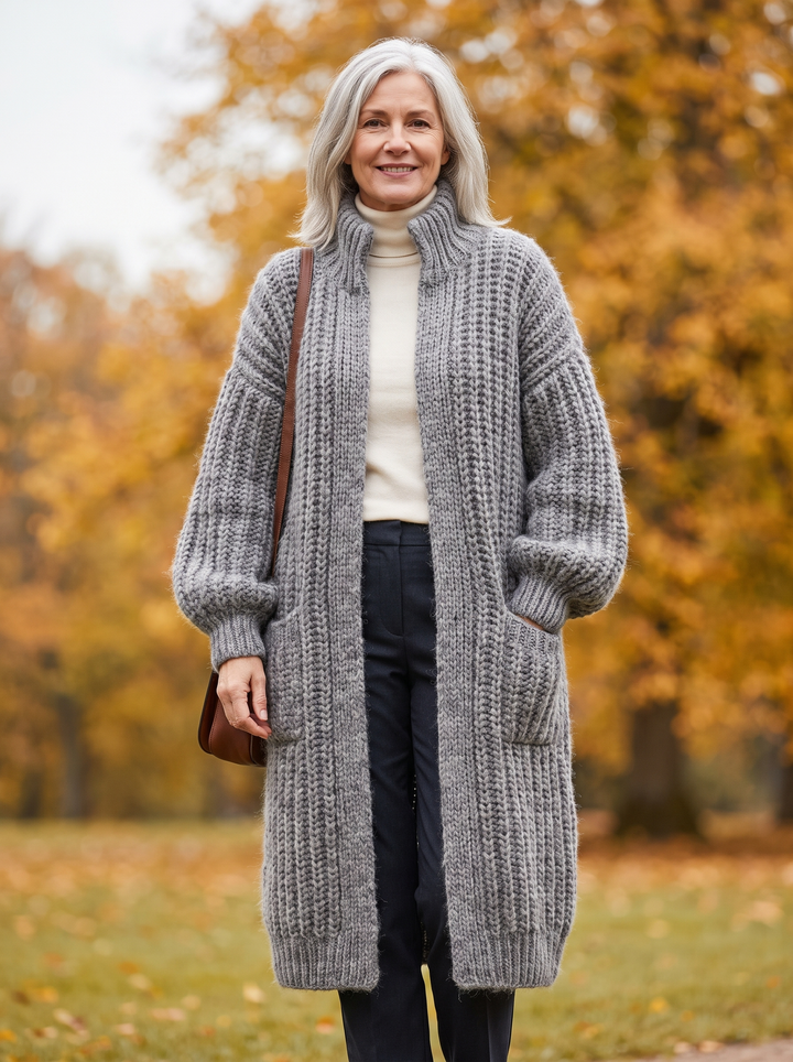 Lenie | Langes Vest mit Taschen