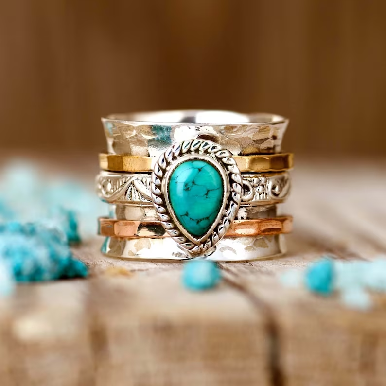 Azzurra™ - Statement-Ring mit Ovalem Türkis