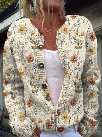 Mia™ – Strickjacke mit Blumendruck