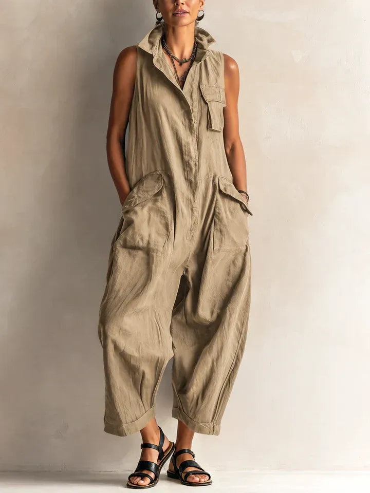 ALESSIA™ - LÄSSIGER ÄRMELLOSER CARGO-JUMPSUIT