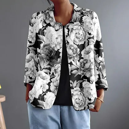 Huguette | Bluse mit grafischen Pfingstrosen