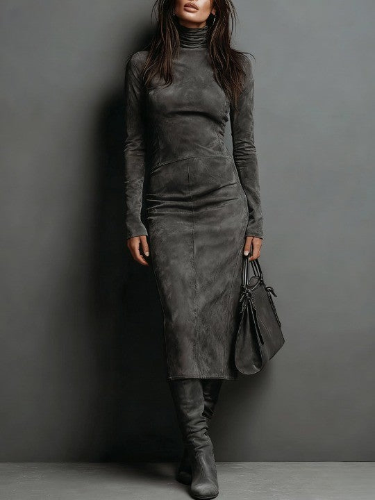 Lorène | Midi-Lang Kleid Braun