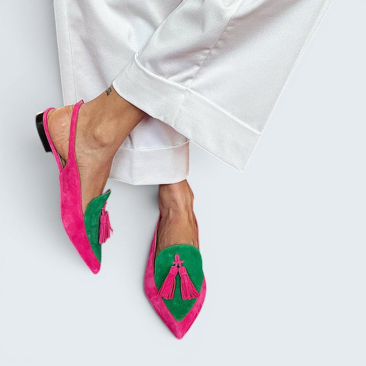 Loredana | Ballerinas mit Fransen und Riemchen