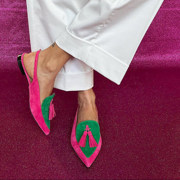 Loredana | Ballerinas mit Fransen und Riemchen