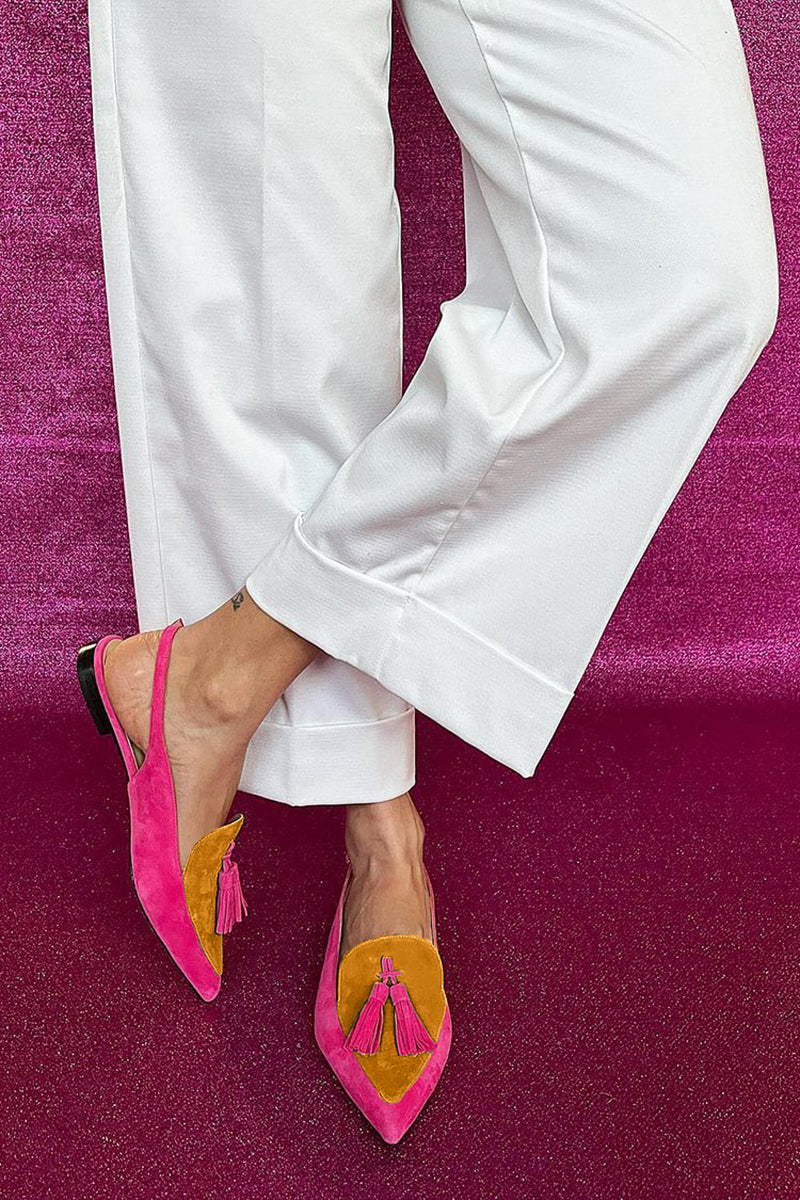 Loredana | Ballerinas mit Fransen und Riemchen