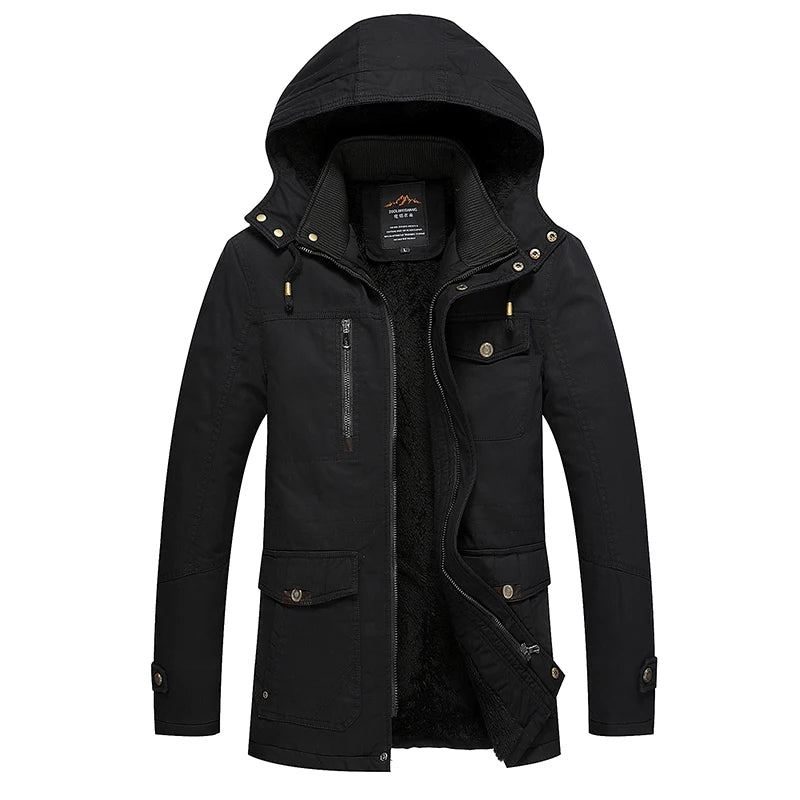 Elegante Baumwoll-Winterjacke mit Fütterung