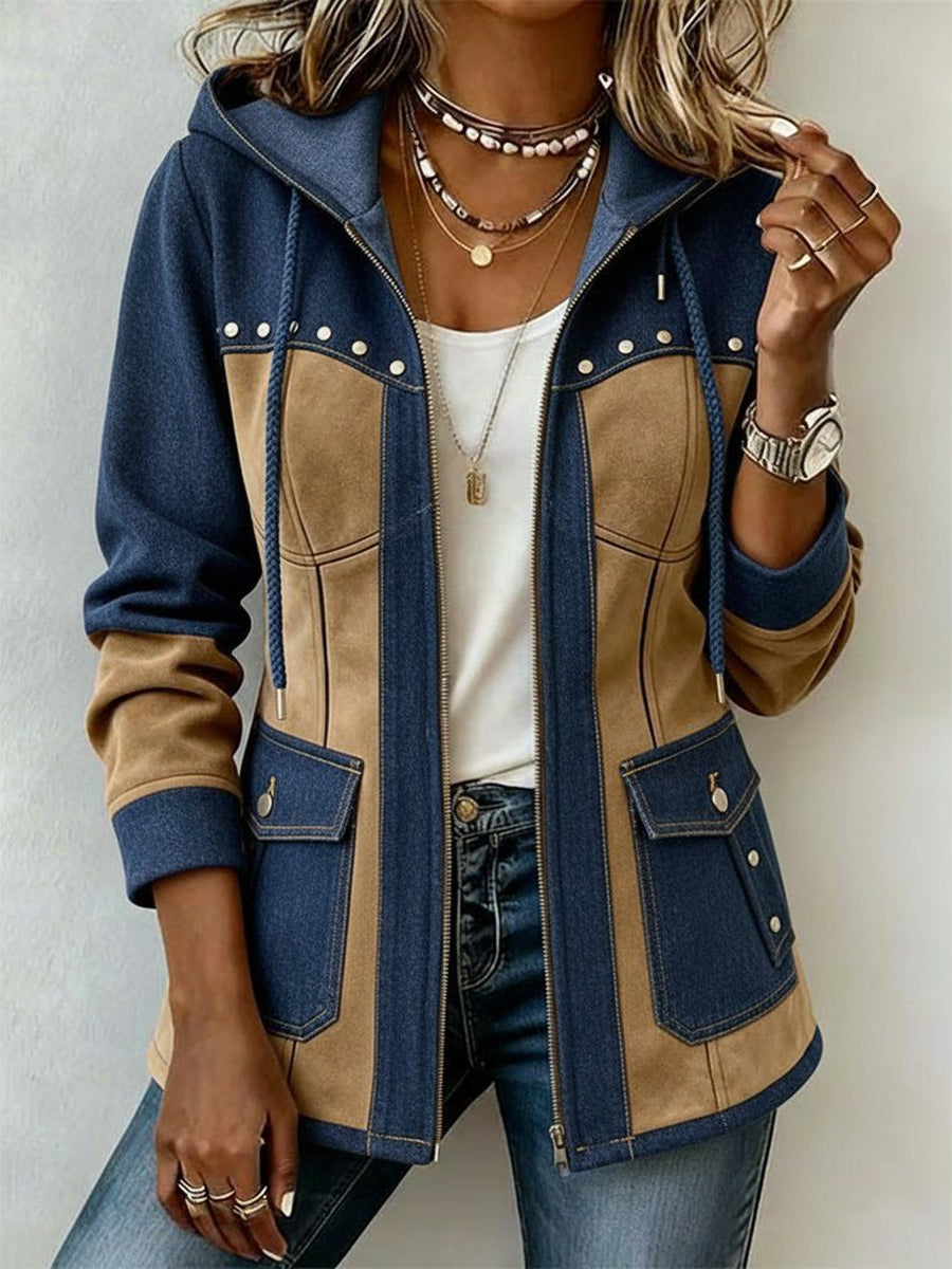 Flurina | Kapuzenjacke im Materialmix