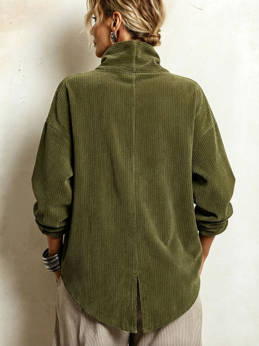 Nelia | Cordpullover mit Stehkragen