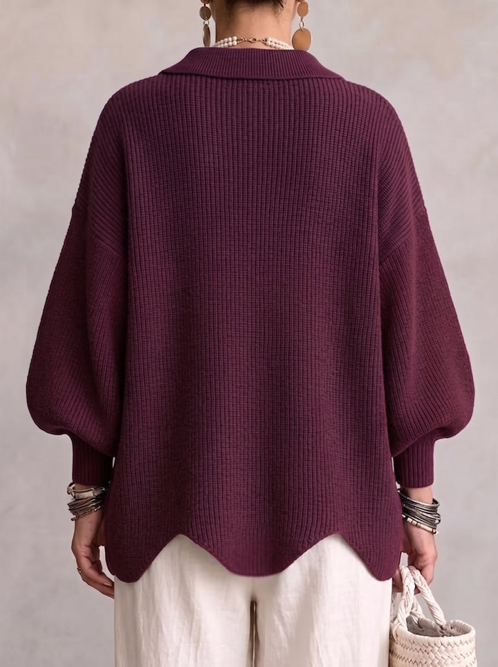 Svea | Oversize-Strickjacke mit goldfarbenen Knöpfen