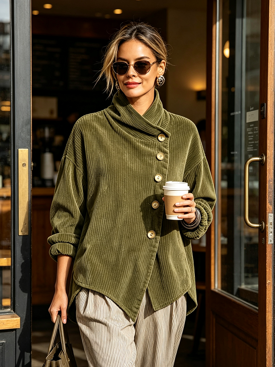 Nelia | Cordpullover mit Stehkragen