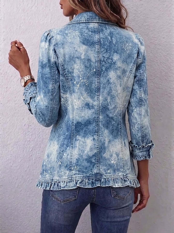 Genoveva | Botanik-Gradient-Jacke mit Rüschen