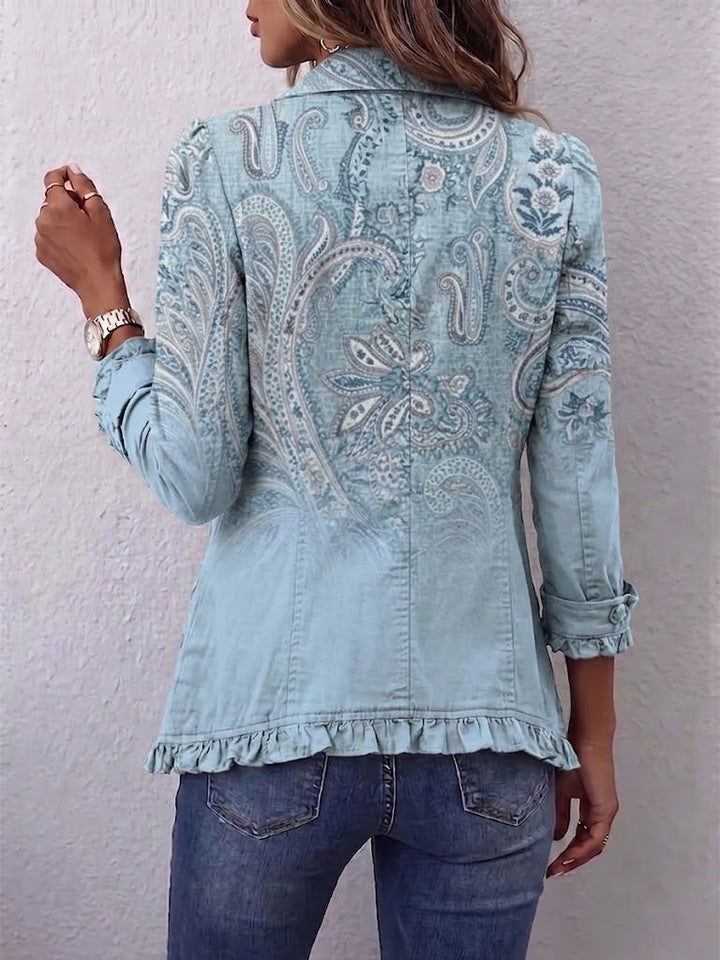 Remedios | Vintage Jacke in Kaschmir-Optik mit Rüschen