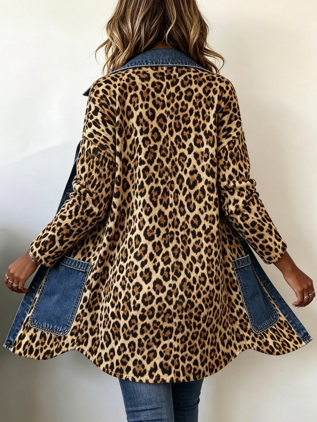 Lorena | Lange Leopardjacke mit Jeans