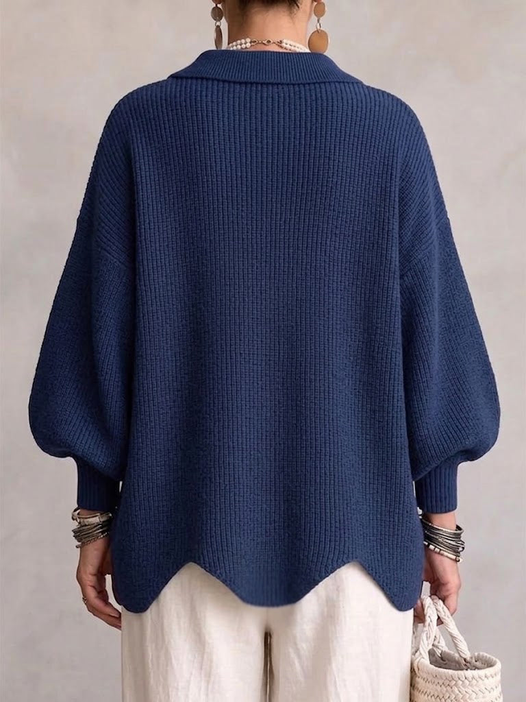Isadora | Oversize Cardigan mit großem Metallknopf