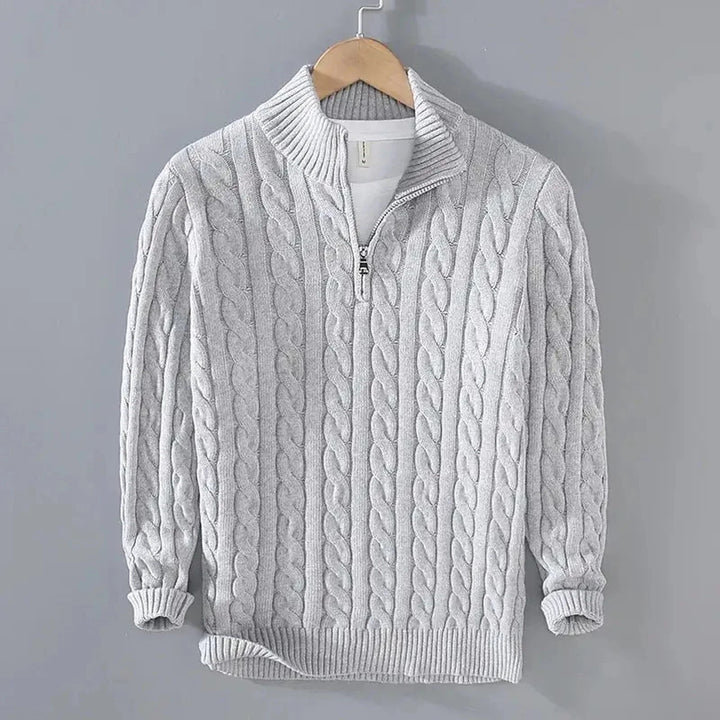 Noel™ – Zopfstrickpullover mit halbem Reissverschluss