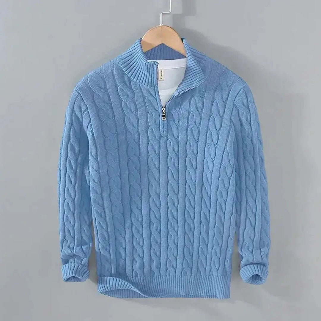 Noel™ – Zopfstrickpullover mit halbem Reissverschluss