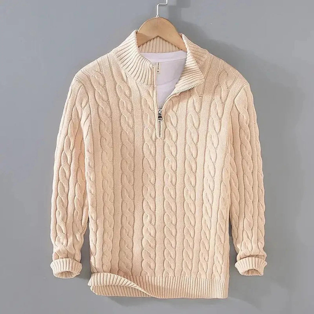 Noel™ – Zopfstrickpullover mit halbem Reissverschluss