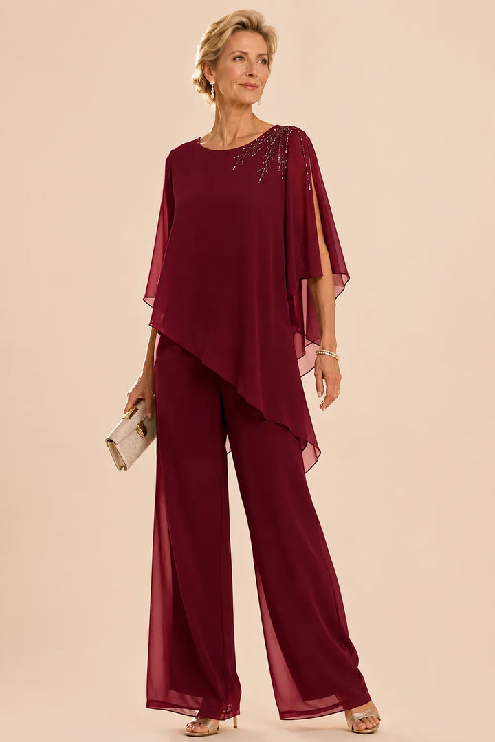 Eleganter Chiffon-Jumpsuit für die Mutter der Braut