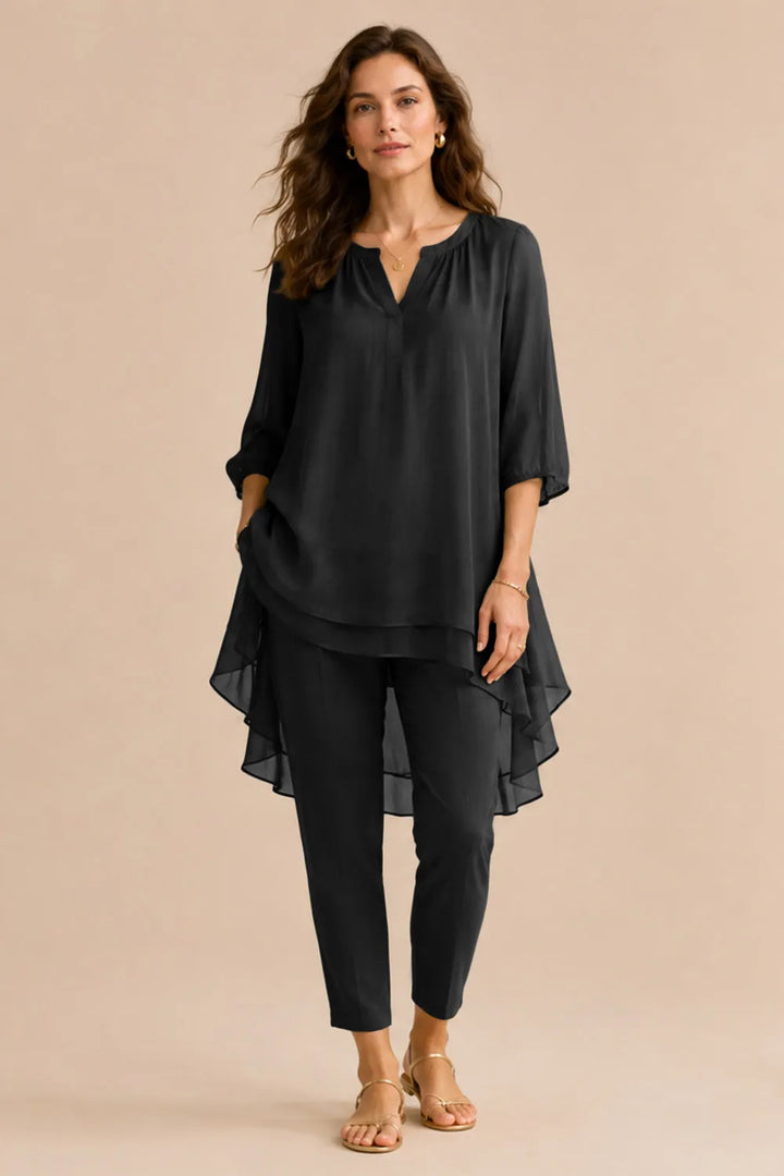 Seraphina elegantes Hosenensemble mit Overlay