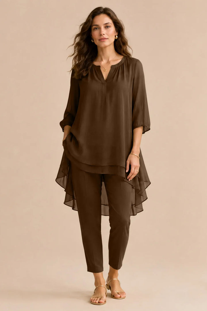 Seraphina elegantes Hosenensemble mit Overlay
