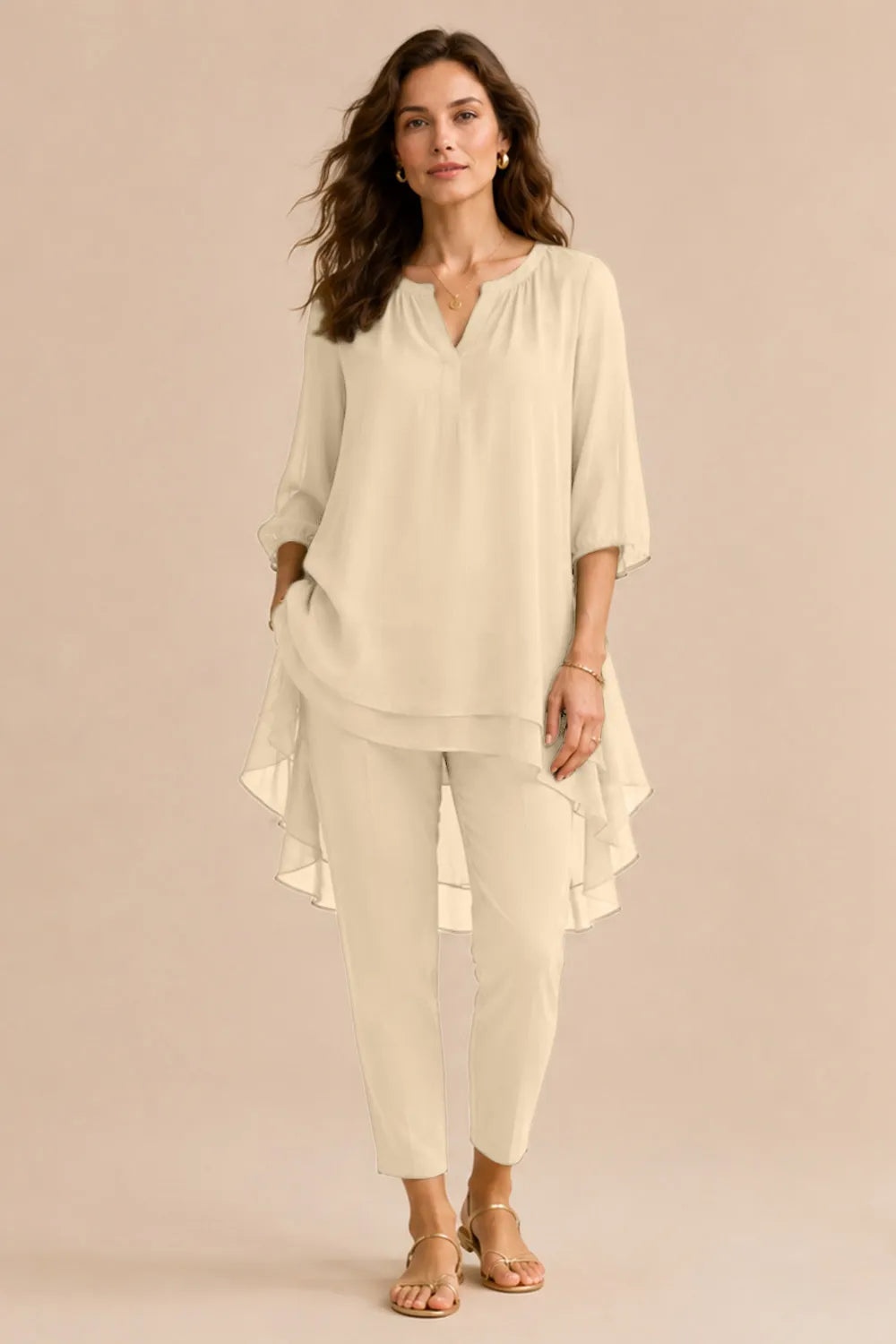 Seraphina elegantes Hosenensemble mit Overlay