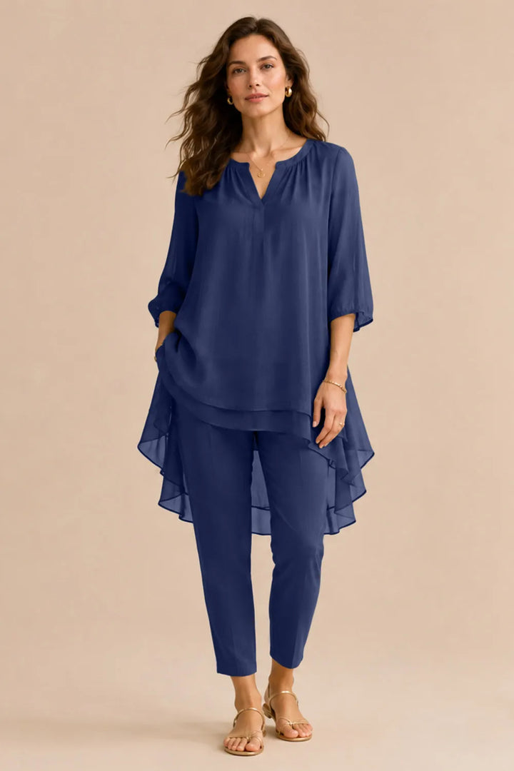Seraphina elegantes Hosenensemble mit Overlay