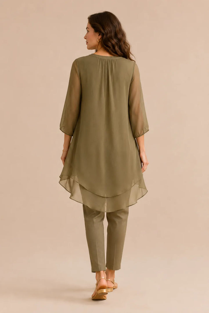Seraphina elegantes Hosenensemble mit Overlay