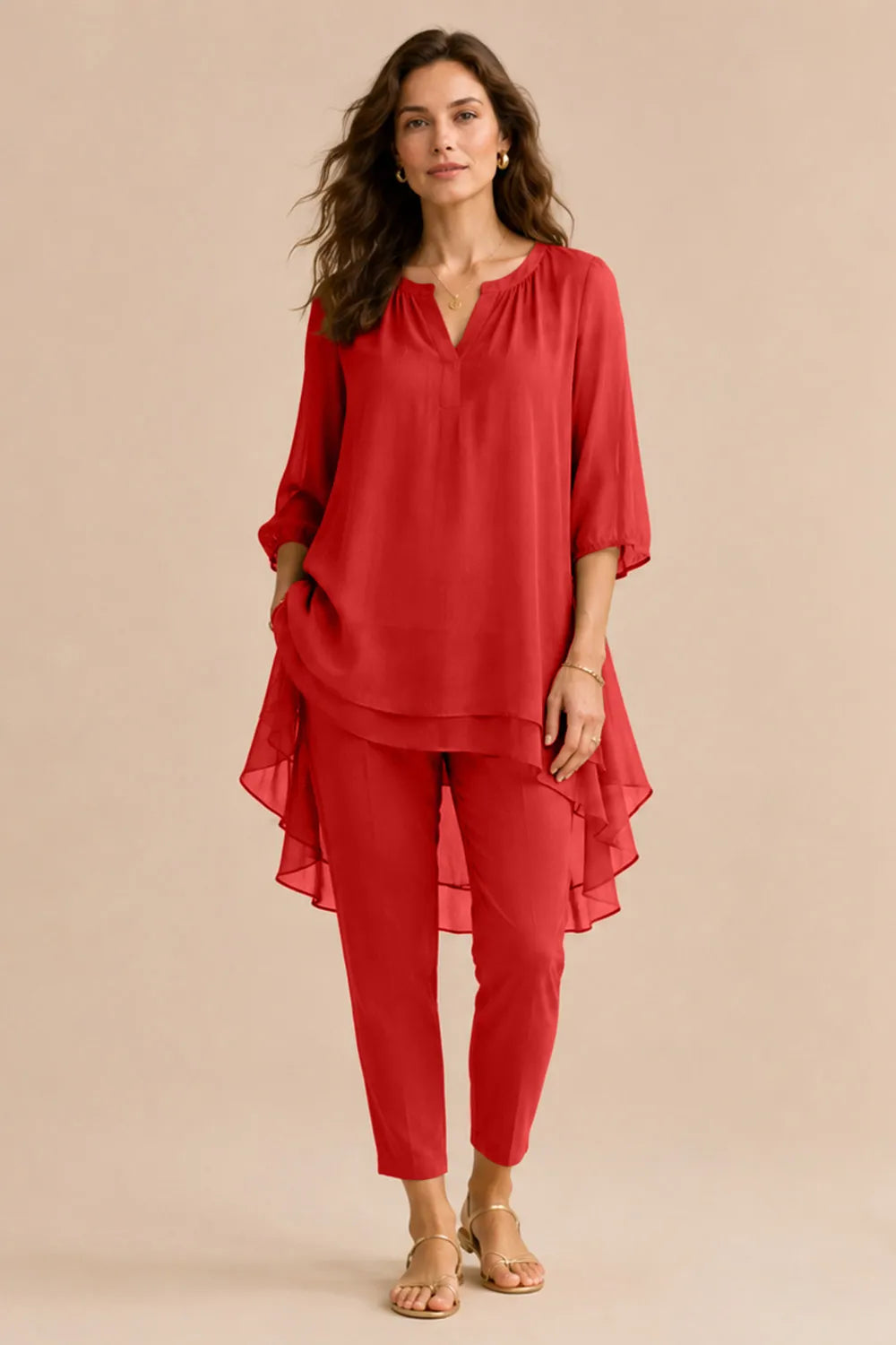 Seraphina elegantes Hosenensemble mit Overlay