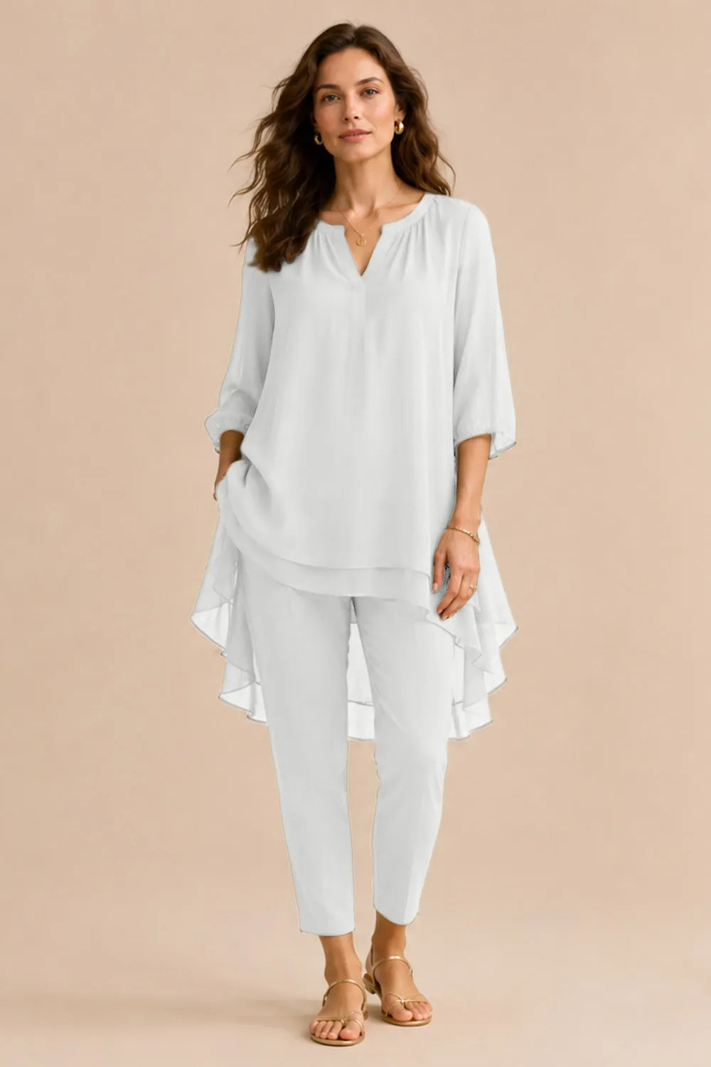 Seraphina elegantes Hosenensemble mit Overlay