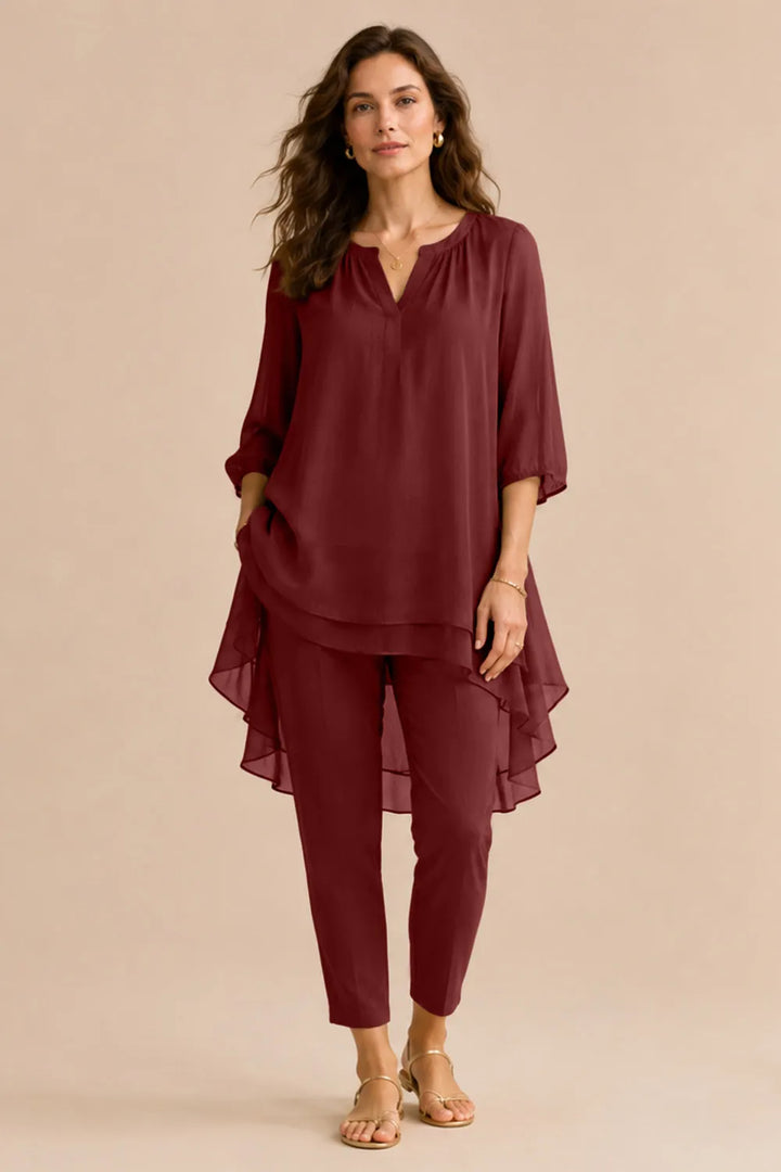 Seraphina elegantes Hosenensemble mit Overlay