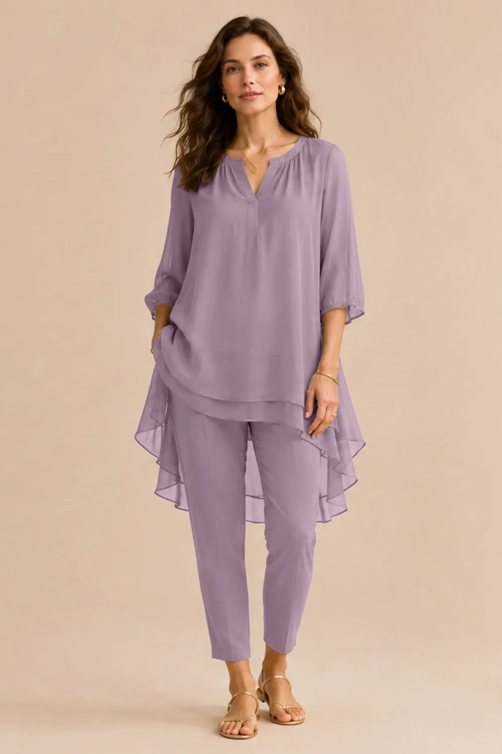 Seraphina elegantes Hosenensemble mit Overlay