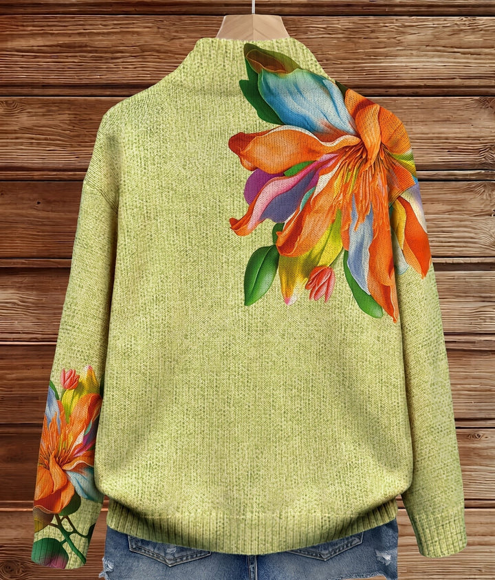 Ophelia | Tropische Lilie Zip-Cardigan