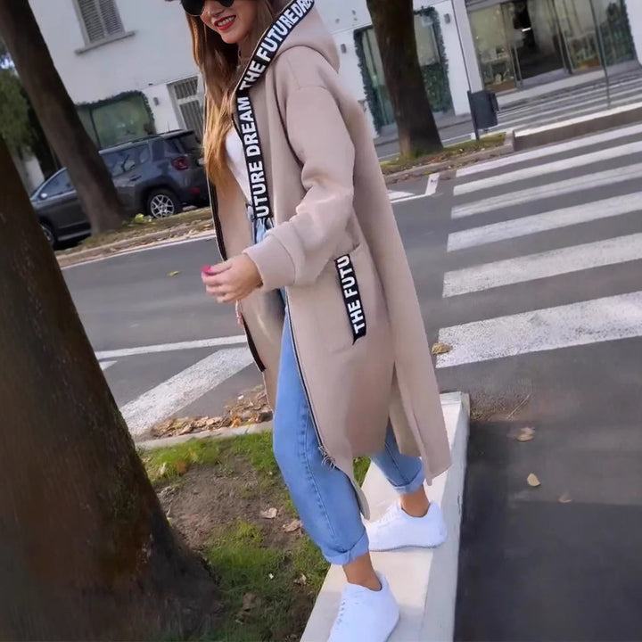 Oversize-Kapuzen-Sweatshirt-Mantel für Damen