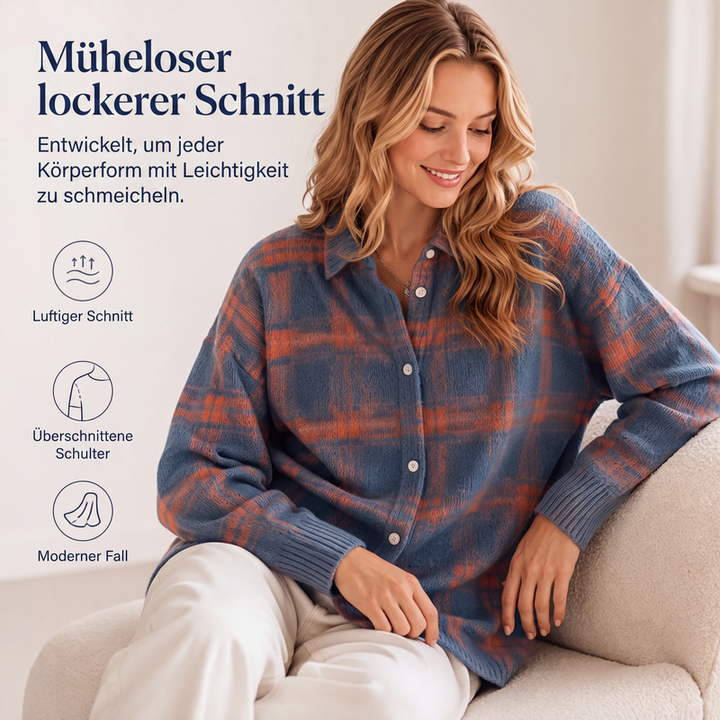 Damen Karo-Cardigan mit Knopfleiste - Lässig, gemütlich & vielseitig